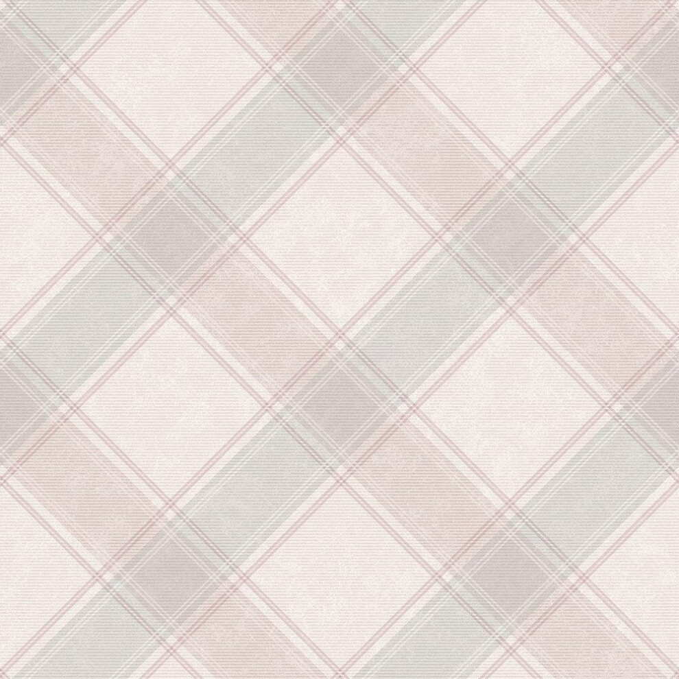 Holden Decor Whitcliffe Aiden Check Pink Wallpaper 90742