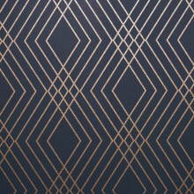 Fine Decor Shard Trellis Navy Gold Wallpaper FD42605
