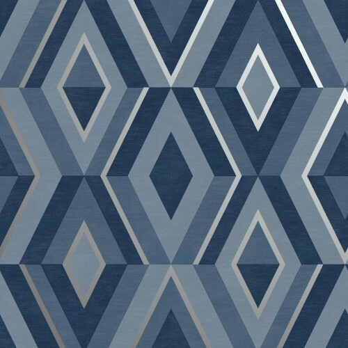 Fine Decor Fine Decor Shard Geo Blue Silver Wallpaper FD42608
