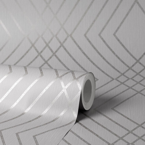 Fine Decor Fine Decor Shard Trellis Stone Silver Wallpaper FD42603 2