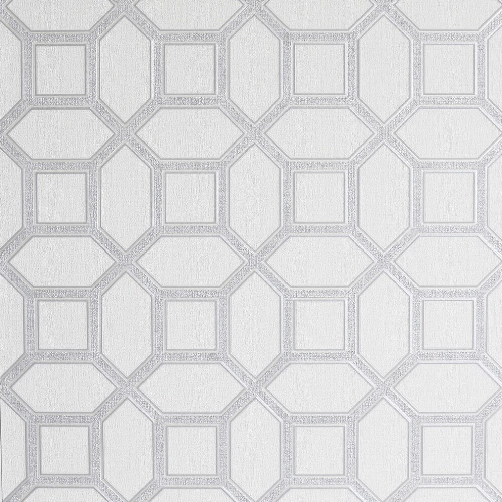 Arthouse Luxe Origin White Silver Wallpaper 295603