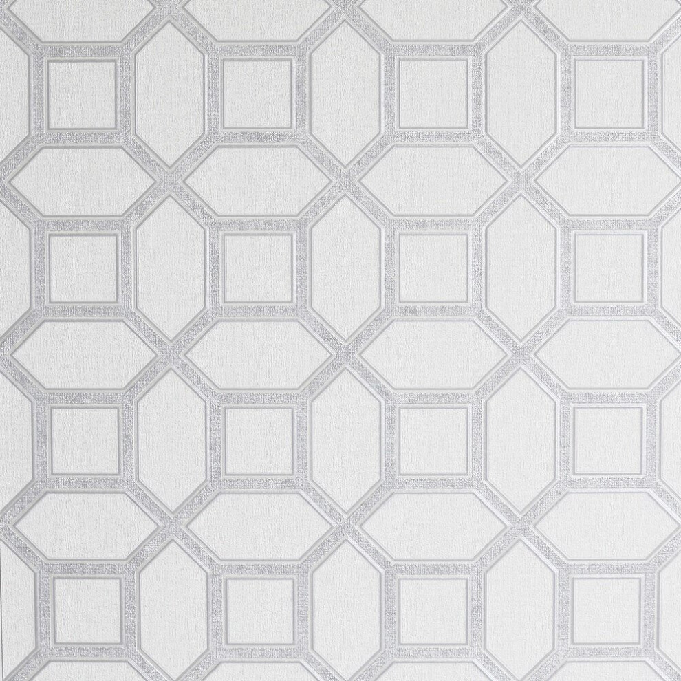 Arthouse Luxe Origin White Silver Wallpaper 295603