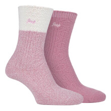 Jeep - JEEP - 3 Paar Damen Zopfmuster Socken Stricken in Pastellfarben für Gummistiefel
