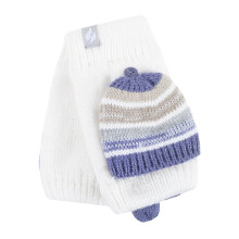 (One Size, Creme / Flieder) Heat Holders - Heat Holders - Damen Thermo Handschuhe Fingerlos mit Kappe und Fleece Gefüttert