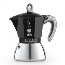 Cafeteira italiana - BIALETTI - NEW MOKA INDUCTION - 6 xícaras - 0,28 L - Preto / Prata