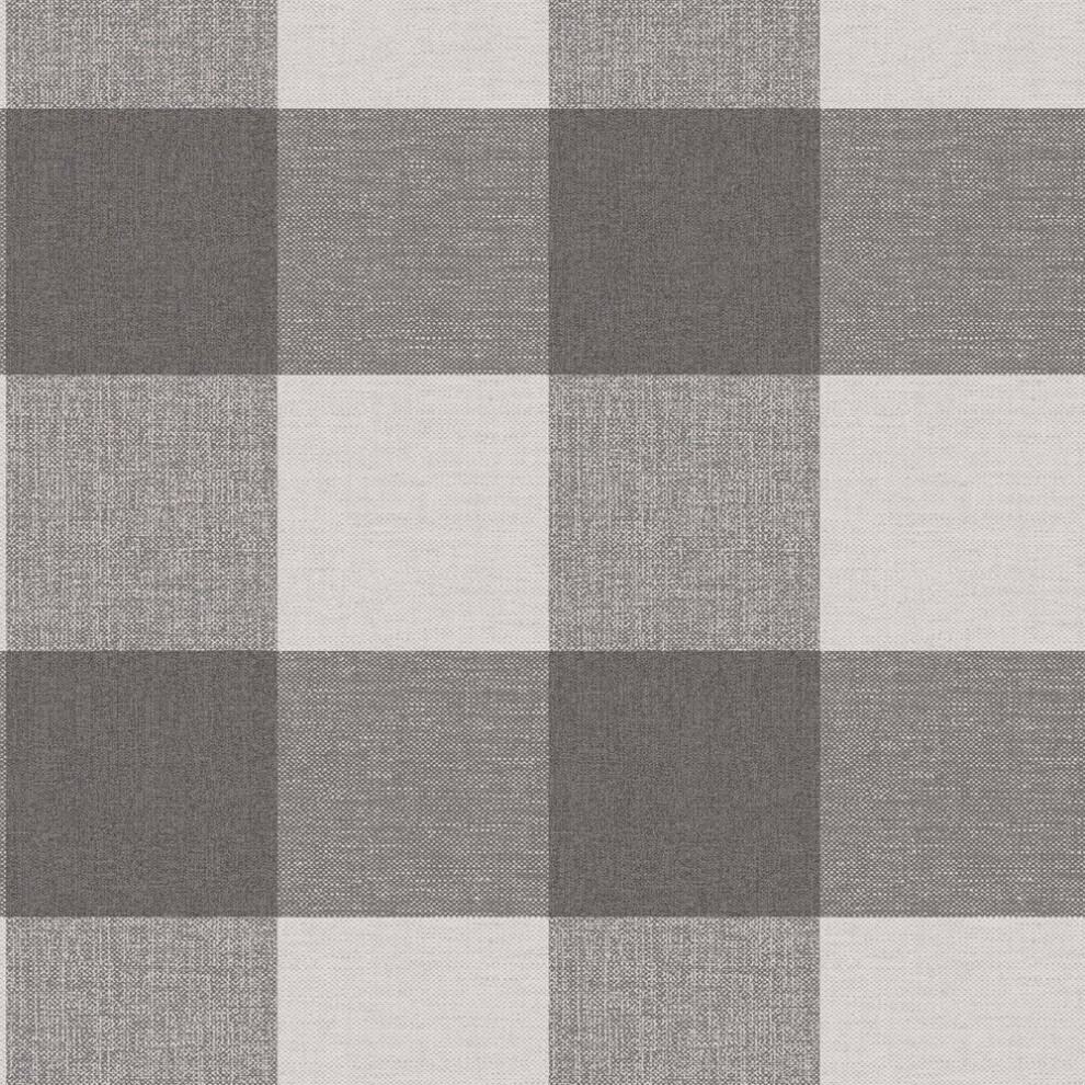 Crown Glamorous Check Charcoal Wallpaper M1502