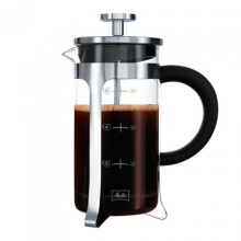 Cafeteira francesa MELITTA 8 xícaras de vidro premium e aço inoxidável