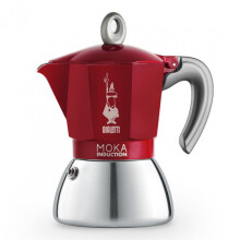 Italiaanse cafetière - BIALETTI - NIEUWE MOKA INDUCTIE - 6 kopjes - 0,28 L - Rood
