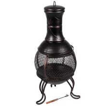 Black & Gold Chiminea , Steel , Garden Patio Heater, Best
