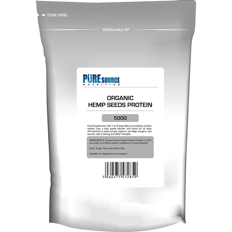 Pure Source Nutrition (500G) Hemp Protein Powder Organic Vegan Superfood Psn