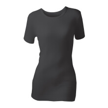 (8-10 D, Schwarz) Heat Holders - Heat Holders - Damen Thermo Innenfleece Unterhemd Kurzarm 1/2 Arm mit Feinripp