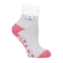 (4-8, Hellgrau (L-Feder)) Heat Holders - Heat Holders - Damen Kuschelige Flauschige Bettsocken mit Federoberteil