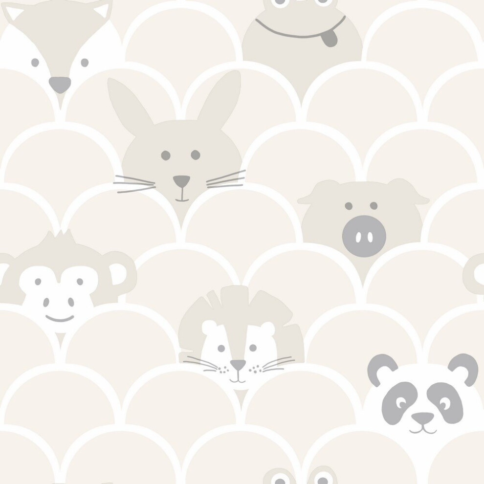 Holden Decor Over The Rainbow Peek A Boo Neutral Wallpaper 91032 5022976910324