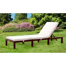 (Brown) Outdoor Rattan Day Bed Sun Lounger Recliner Chair