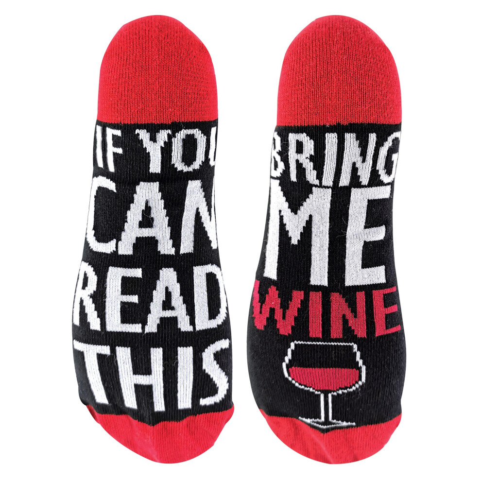 Sock Snob Men's Multicoloured (4-8, Wine) If You Can Read This Socks Bring Me - Wine Beer Gin Tea Coffee Pizza