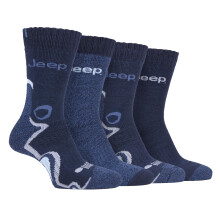 (06-Nov, Denim / Marineblau) Jeep - JEEP - 4er Pack Herren Trekking Wandersocken Gepolstert | Funktionssocken Bunt