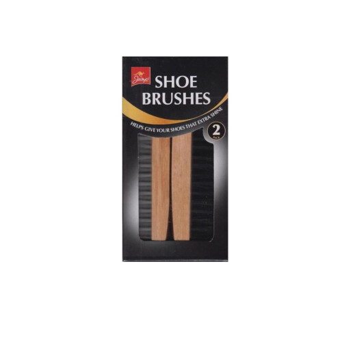 Jump Shoe Polishing Brushes 2 Pieces Pack Set, Black
