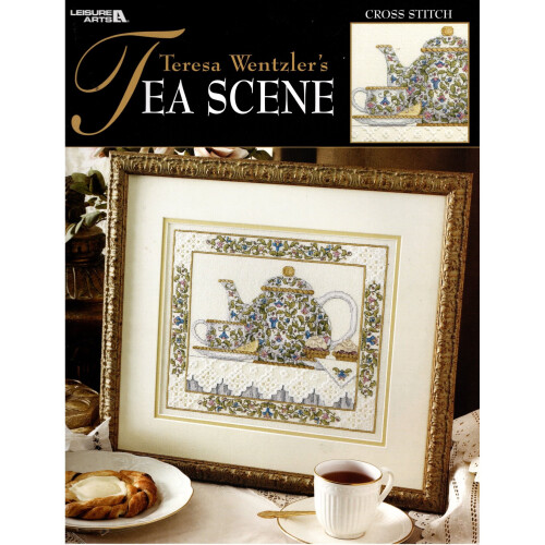 Tea Scene Cross Stitch Chart and Hardanger (Pattern) - Teresa Wentzler