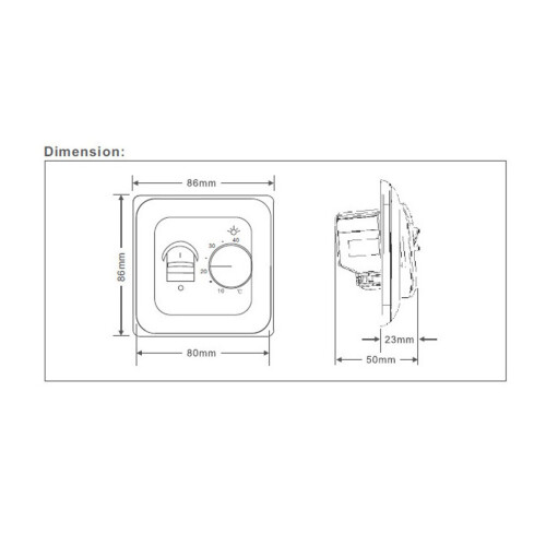 Lowenergie Manual Underfloor Heating Thermostat with Floor Sensor 16a 2