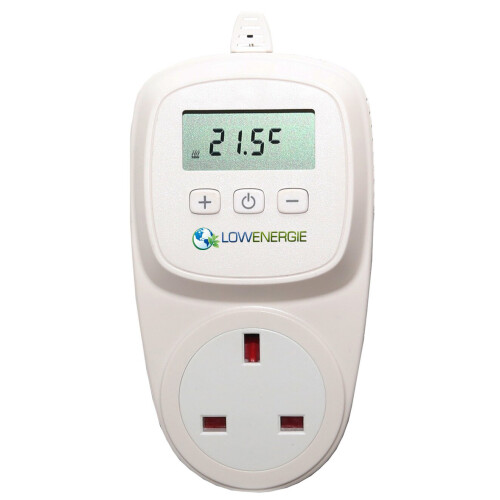Lowenergie ( Digital Non Programmable) Digital Plug In Thermostat Electric Heating Wireless Greenhouse Hydroponic Green