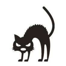 4PCS Scary Black Cat Pattern Wall Sticker for Halloween Living Room Bedroom Decor 13*13cm B