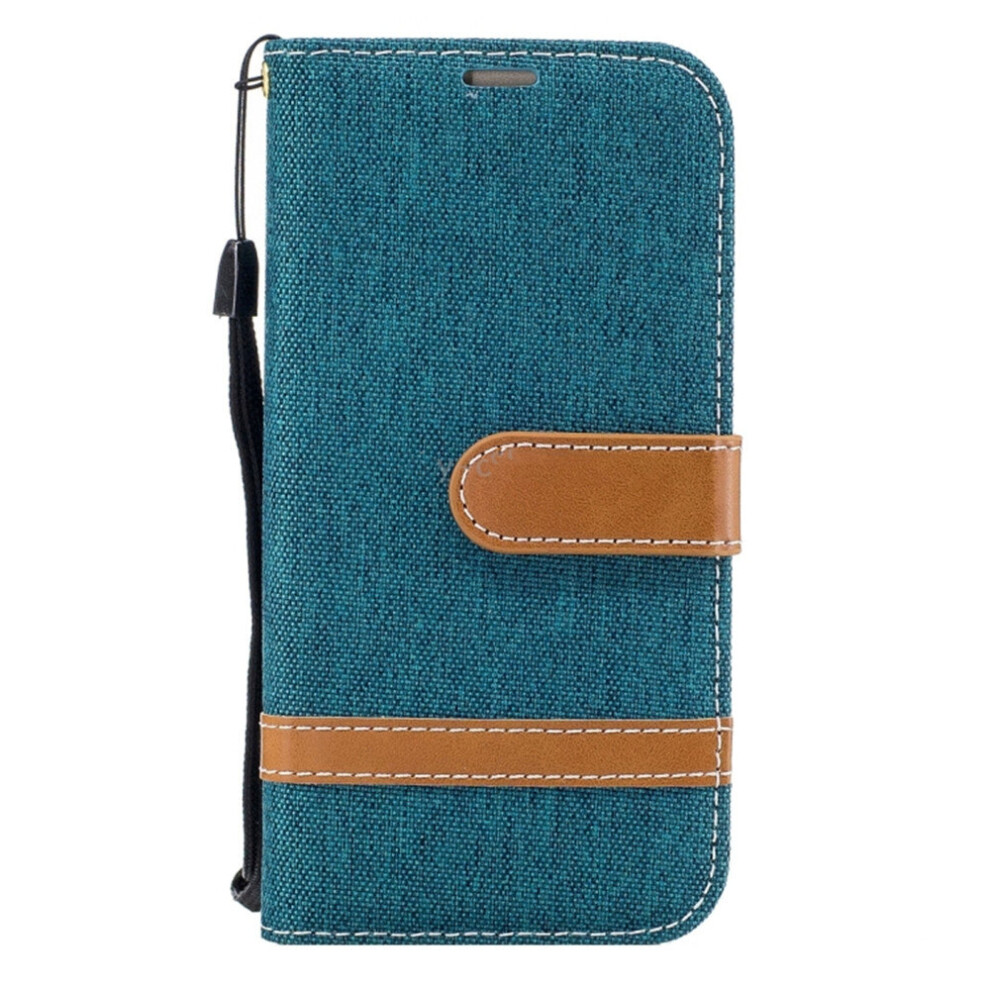 For Lg K8 (2017) (Eu Version) Denim Texture Leather Case With Holder & Card Slots & Wallet & Lanyard(Green) Green 700000670813
