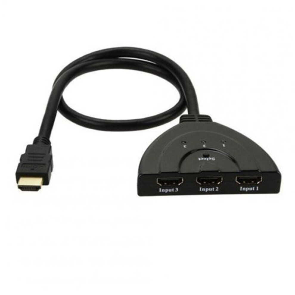 3 Port To 1 Hdmi Automatic Switch Splitter Switcher Cable For Hdtv Dvd Black 7061857278496