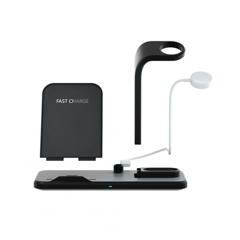 3 In 1 Charging Stand Qi Fast Charging Station Base For Iphone Airpods And Apple Watch Black 7061857296094