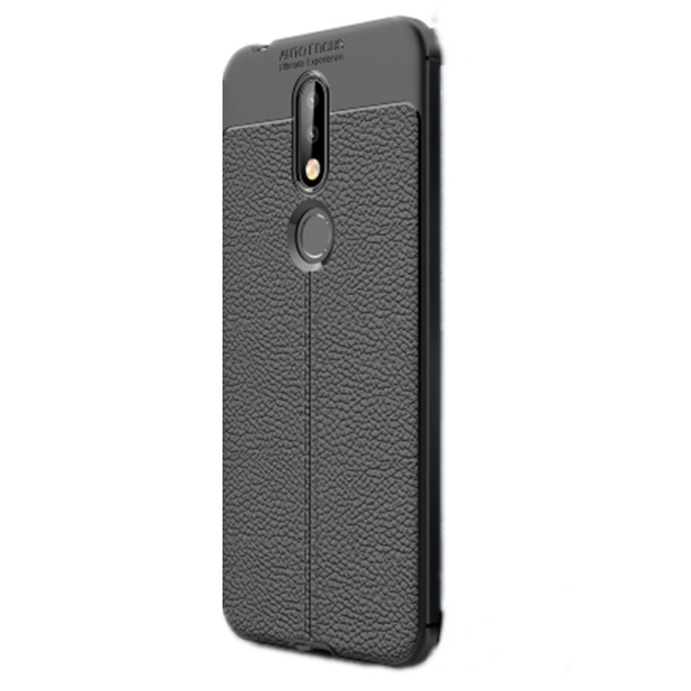 Litchi Texture Tpu Shockproof Case For Nokia 7.1 (Black) Black 700000655896