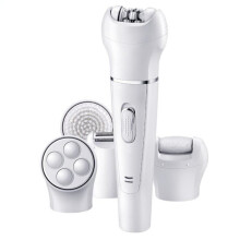 -2199 5 in 1 Epilator Women Shaver Hair Removal Face Cleansing Brush Face Skin Care Tool white_EU plug