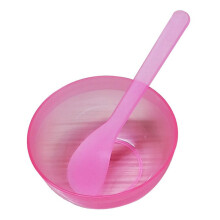 2 Pcs/set Lady Face Care DIY Mask Mixing Bowl Stick Set Transparent pink bowl + stick