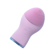 Electric Face Cleaner Brush Silicone Waterproof Ultrasonic Pore Clean Instrument Spa Massager - Pink