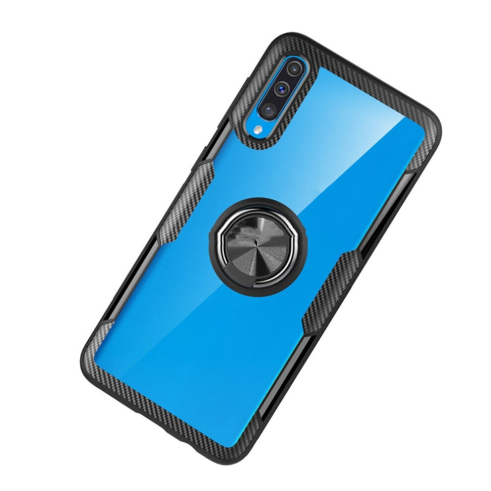 Transparent Tpu Protective Case With 360 Degree Magnetic Rotation Holder For Galaxy A70(Black) Black 700000635867