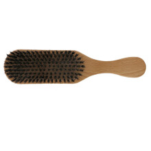 Pig Bristle Wave Brush Hair Comb Hair Beard Comb Large Curved Comb  wood color handle