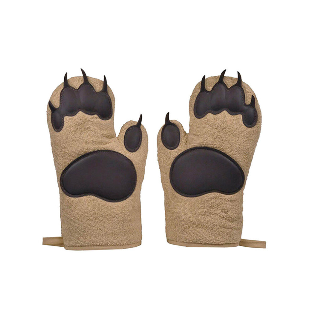 1Pair Kitchen Cooking  BBQ Thicken Bear Paws Oven Gloves