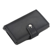 Blocking Protection Men id Credit Card Holder Wallet Pu Leather Metal Aluminum Business Bank Card Case CreditCard Cardholder