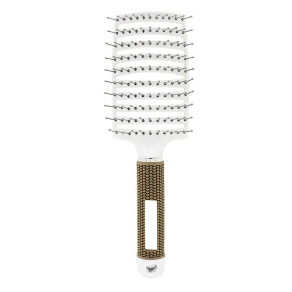 Keshen 2Pc Curved Comb Massage Comb For Curly Hair Ribs Comb White