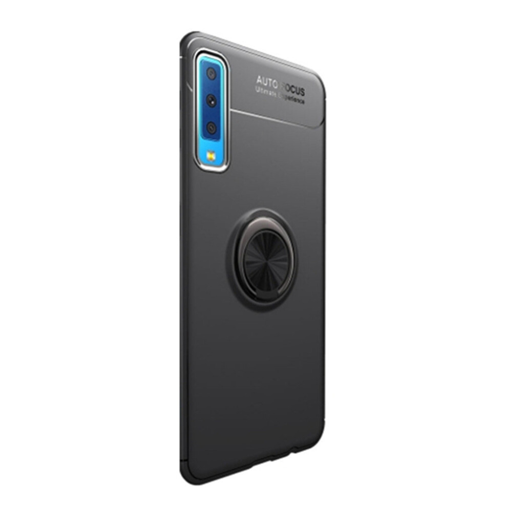2Pc Shockproof Tpu Case For Samsung Galaxy A7 (2018), With Invisible Holder (Black) Black 700000661149