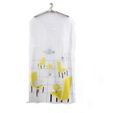 4PCS Transparent Hanging Dust Cover for Wardrobe Garment Dress Clothes Suit Coat Storage Yellow large size 60*120cm
