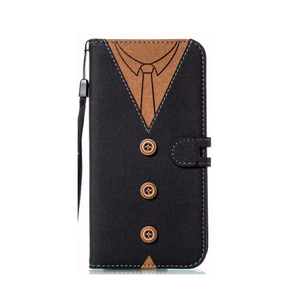 Splicing Embossed Male Style Horizontal Flip Leather Case For Iphone Xr, With Holder & Card Slots & Wallet & Lanyard (Black) Black 777178620544
