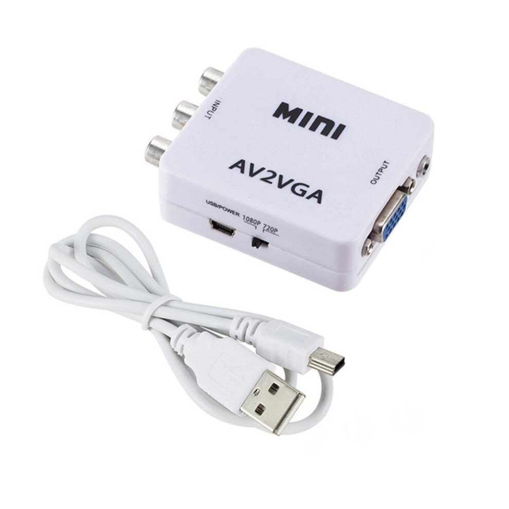 Mini Hd Av2vga Video Converter Convertor Box Av Rca Cvbs To Vga Video Converter Conversor With 3.5Mm Audio To Pc 700000576177