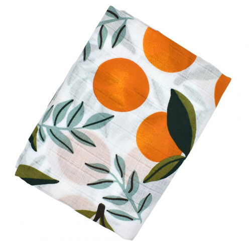 Multifunctinal Infant Double Layer Muslin Swaddle Bath Towel orange_120*120cm