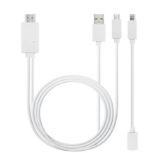 Micro USB to HDMI 1080P HD TV Cable Adapter for Android Samsung Phones 11PIN 5PIN+11PIN white