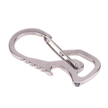 3 Pcs Creative Multi-function Waist Hanging Stainless Steel Key Ring Opener Carabiner Straight Screwdriver Silver