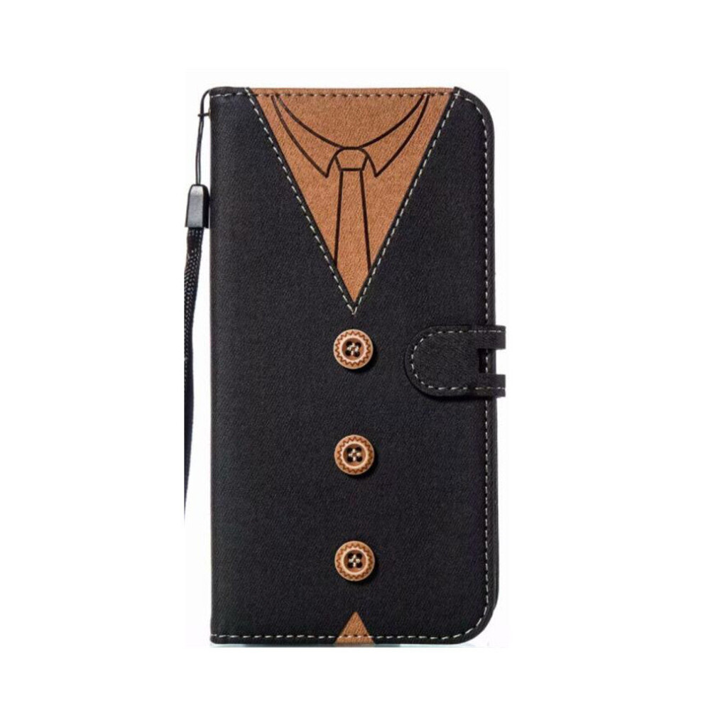 Splicing Embossed Male Style Horizontal Flip Leather Case For Samsung A8 2018, With Holder & Card Slots & Wallet & Lanyard (Black) Black 777178620575