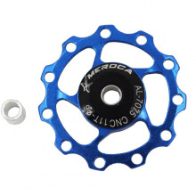 2 Pcs 11T Aluminum Alloy MTB Mountain Bike Bicycle Rear Derailleur Pulley Jockey Wheel Road Bike Guide Roller For 7/8/9/10 Speed 11T blue