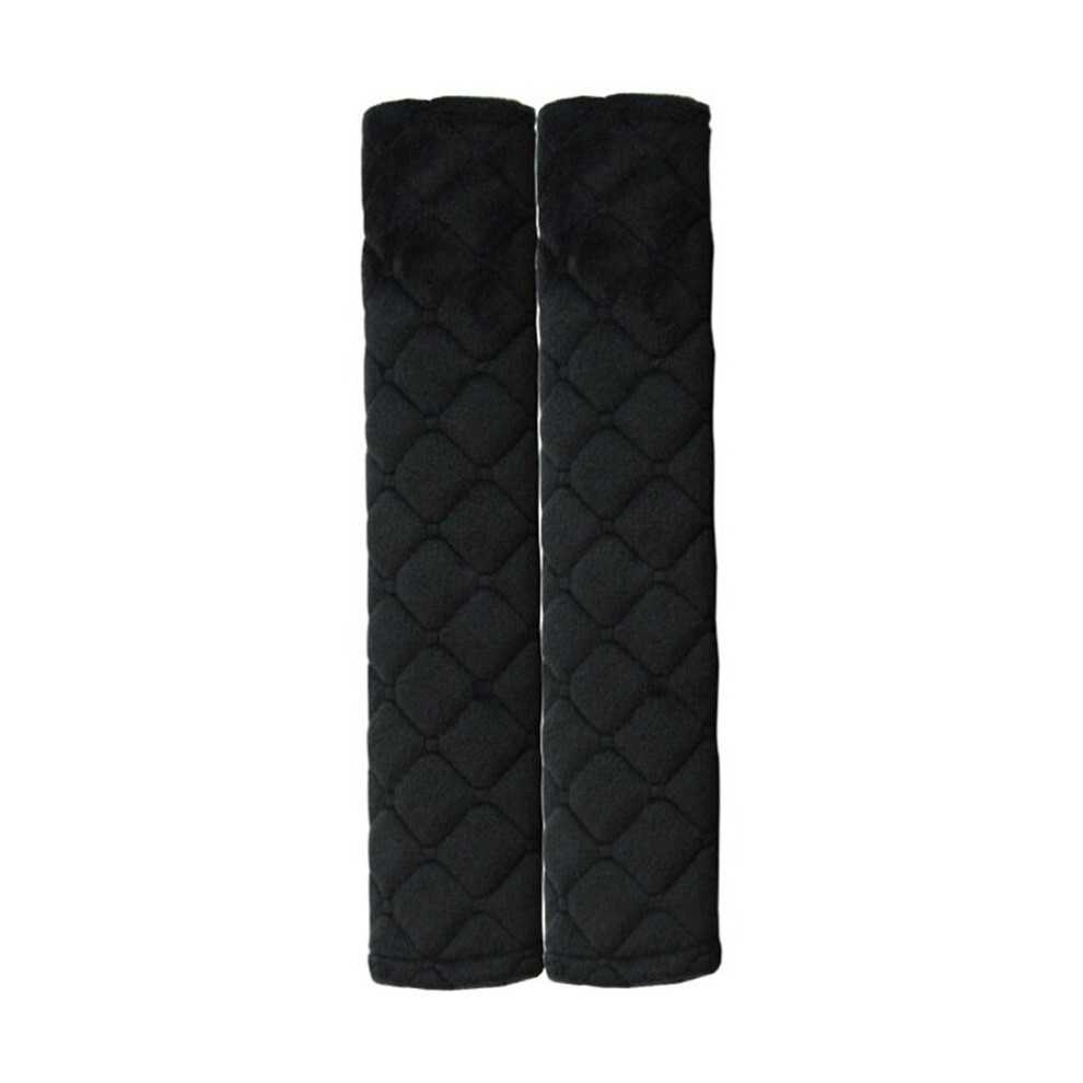 Car Seat Belt Shoulders Pads Covers Cushion Warm Short Plush Safety Shoulder Protection Black 7061857201388
