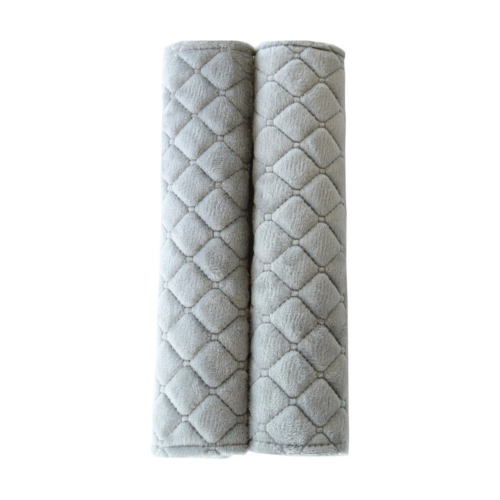 2 Pair Car Seat Belt Shoulders Pads Covers Cushion Warm Short Plush Safety Shoulder Protection Gray 7061857201395