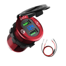Car Motorcycle Refitted USB Charger Mobile Phone Tablet QC3.0 Metal Quick ChargingBRTK