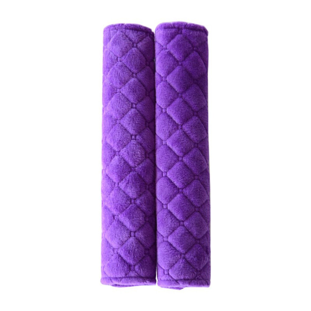 2 Pair Car Seat Belt Shoulders Pads Covers Cushion Warm Short Plush Safety Shoulder Protection Purple 7061857201401